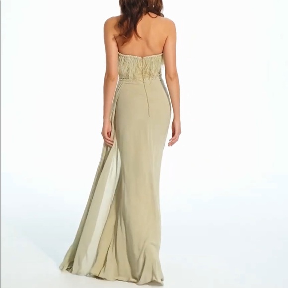LORENA SAGE FEATHER DRESS - Picture 2 of 4